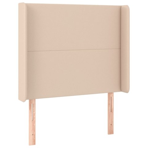 Łóżko kontynentalne, materac i LED cappuccino ekoskóra 90x200cm
