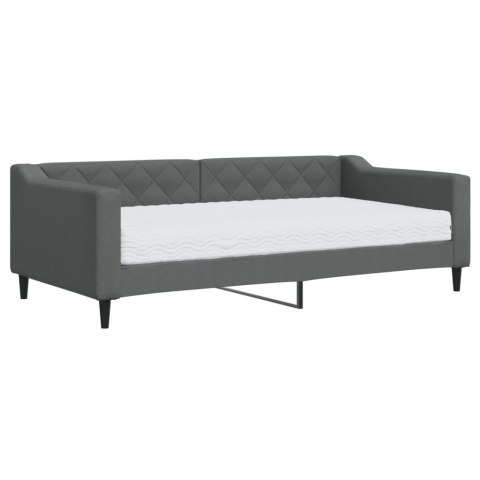 Sofa z materacem, ciemnoszara, 90x190 cm, tkanina