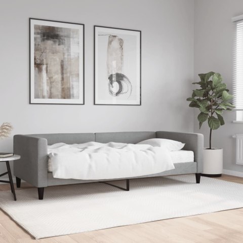 Sofa z materacem, jasnoszara, 90x190 cm, tkanina