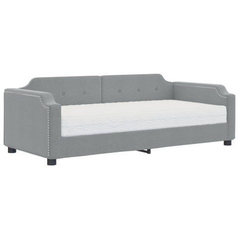 Sofa z materacem, jasnoszara, 90x190 cm, tkanina