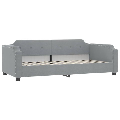 Sofa z materacem, jasnoszara, 90x190 cm, tkanina