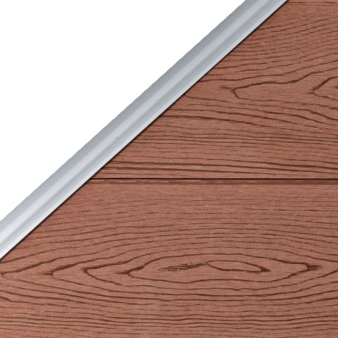 Ogrodzenie WPC, 1 panel kwadratowy + 1 skośny, 273x186 cm, brąz