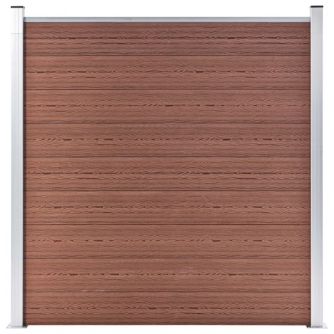 Ogrodzenie WPC, 1 panel kwadratowy + 1 skośny, 273x186 cm, brąz