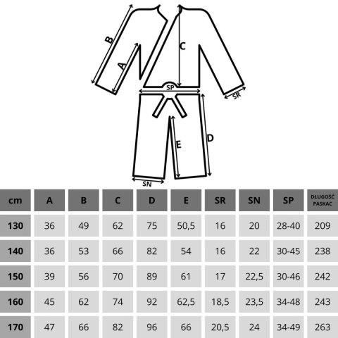 KIMONO ENERO JUDO AIKIDO 150CM NIEBIESKIE