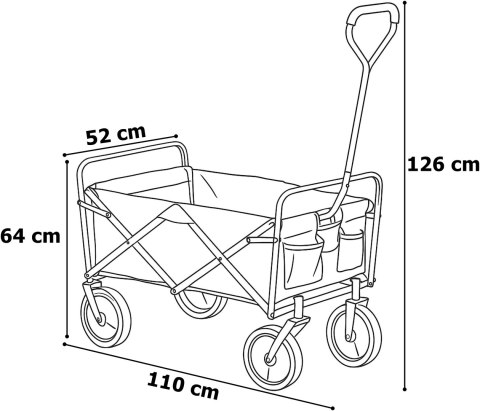 Wózek plażowy transportowy MAGNUM czarny