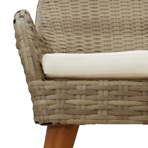 Zestaw jadalny 9-częściowy Beżowy Rattan Poliester
