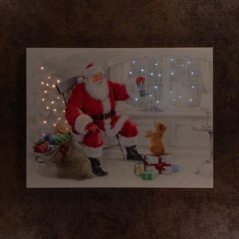 Podświetlany obraz Święty Mikołaj 40LED, 30 x 40 cm