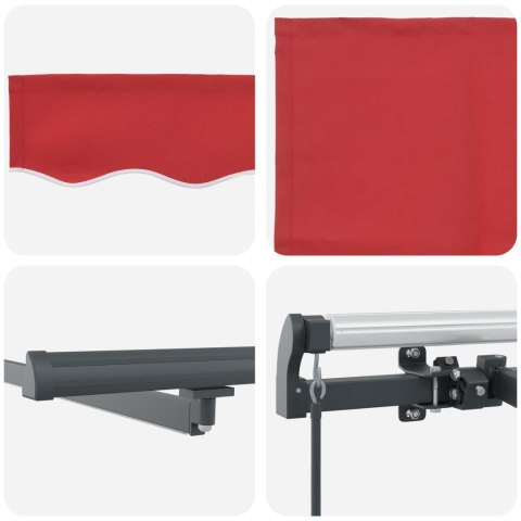 Manualna markiza rozkładana z LED Czerwona 400x300 cm