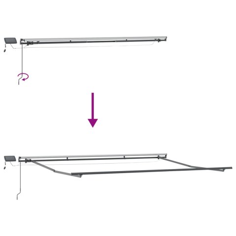 Manualna markiza rozkładana z LED Czerwona 400x300 cm