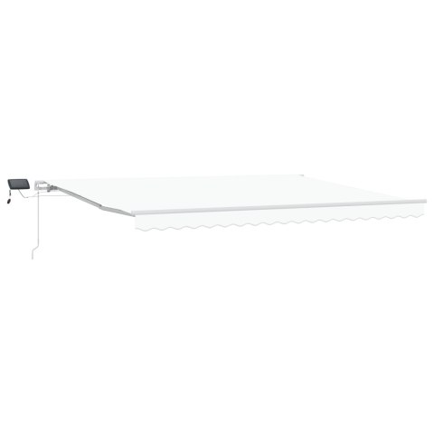 Manualna markiza chowana z LED Biała 450x300 cm