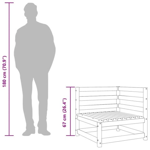 Narożna sofa do ogrodu, miodowy brąz, lita sosna