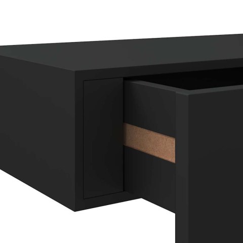 Półki ścienne z szufladą, 2 szt., czarne, 40x23,5x10 cm, MDF