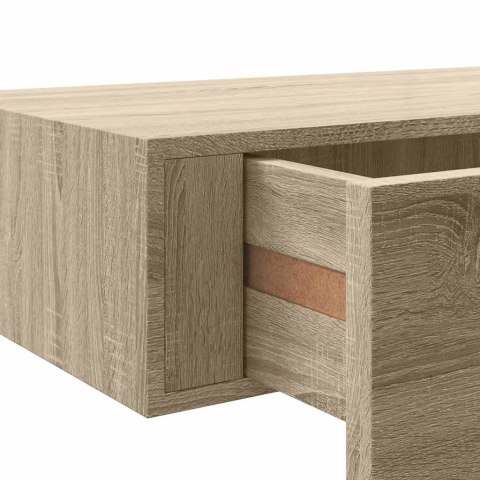 Półki ścienne z szufladą, 2 szt., dąb, 60x23,5x10 cm, MDF