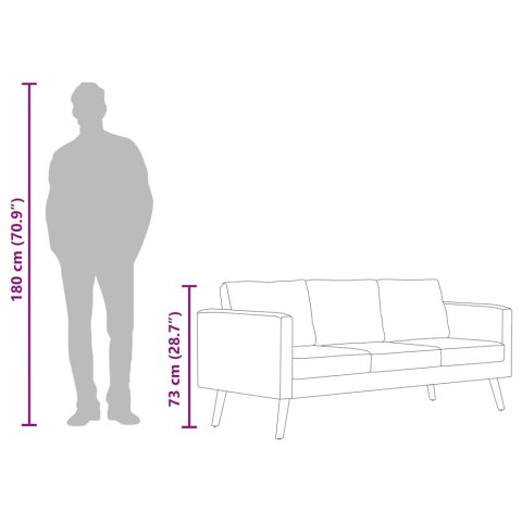 Sofa 3-osobowa, materiałowa, jasnoszara
