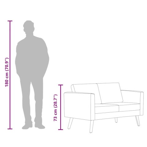 Sofa 2-osobowa, materiałowa, kremowa