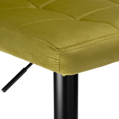 Krzesło barowe ARAKO BLACK aksamitne oliwkowe VELVET