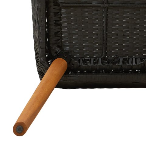 7-częściowy zestaw jadalniany do ogrodu Czarny Poli Rattan
