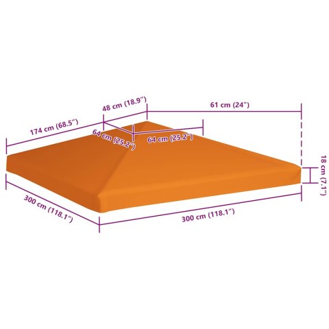 Zadaszenie altany ogrodowej, 310 g/m², 3 x 3 m, pomarańczowe