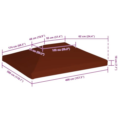 Zadaszenie do altany, 310 g/m², 3x4 m, terakotowe