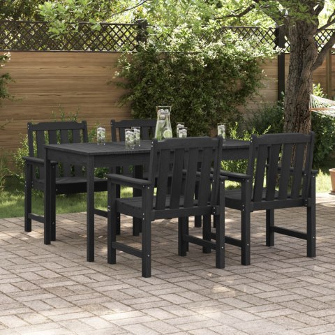 Krzesła jadalne 4 szt Czarne 65,5x55,5x88 cm HDPE