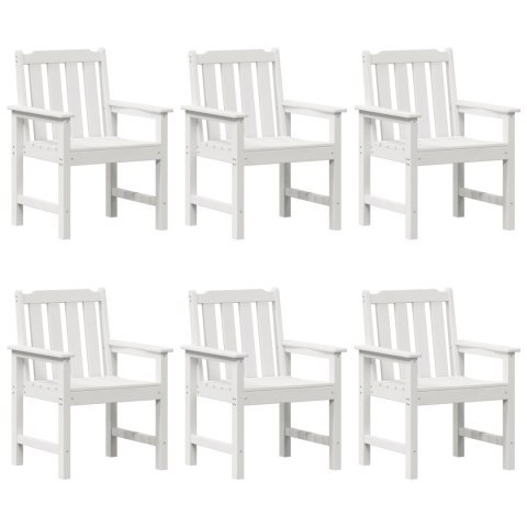 Krzesła jadalniane 6 szt. Białe 65.5x55.5x88 cm HDPE