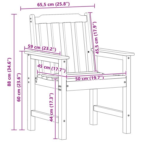 Krzesła jadalniane 6 szt. Białe 65.5x55.5x88 cm HDPE