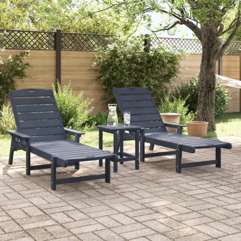 Leżaki Słoneczne 2 szt. Granatowy 162x53x98.5 cm HDPE