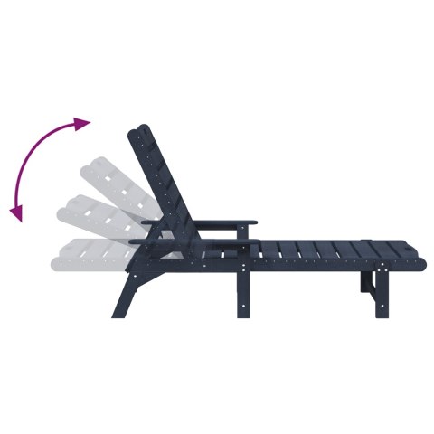 Leżaki Słoneczne 2 szt. Granatowy 162x53x98.5 cm HDPE