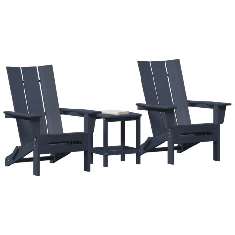 Zestaw ogrodowy z 3 elementami granatowy HDPE
