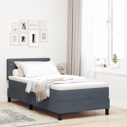 Łóżko Box Spring z Materacem Grafitowe 100x200 cm Aksamit