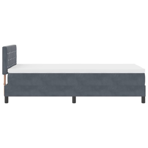 Łóżko Box Spring z Materacem Grafitowe 100x200 cm Aksamit