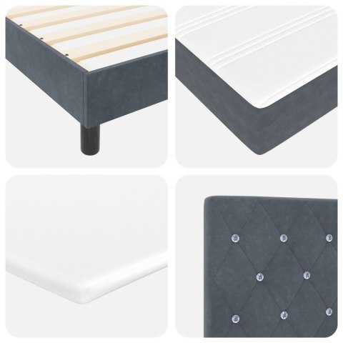 Łóżko Box Spring z Materacem Grafitowe 100x200 cm Aksamit