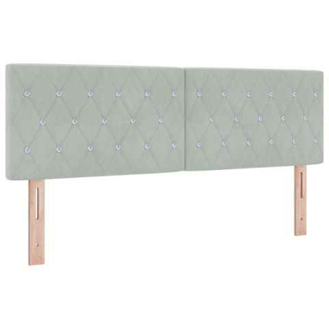 Łóżko Box Spring z materacem Jasnoszare 140x190 cm Aksamit