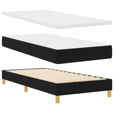 Czarne łóżko Box Spring z materacem 90x200 cm