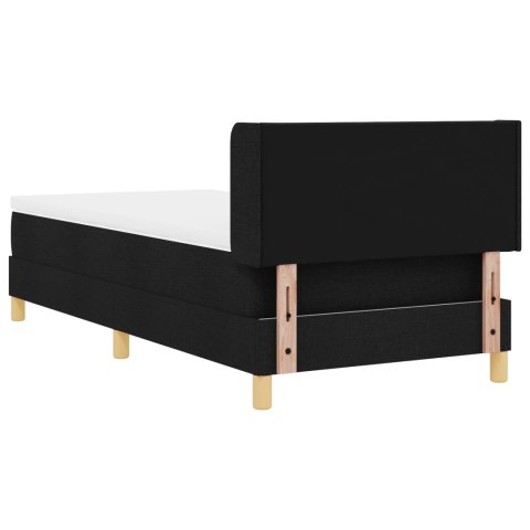 Czarne łóżko Box Spring z materacem 90x200 cm
