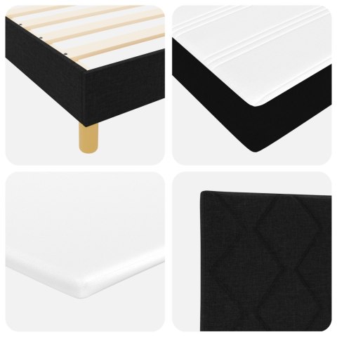 Czarne łóżko Box Spring z materacem 90x200 cm