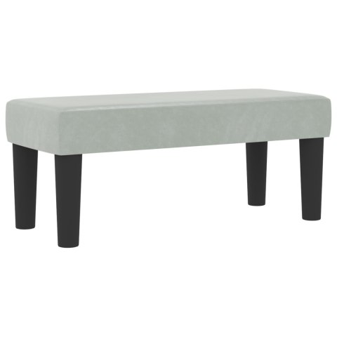 Łóżko Box Spring z Materacem & Ławką Jasnoszary 100x200 cm Aksamit