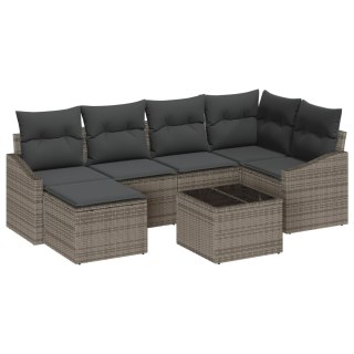 Zestaw Sof Ogrodowych 6 Elementów z Poduszkami szary polirattan