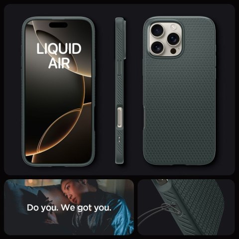 Etui case na iPhone 16 Pro Max Liquid Air - zielone
