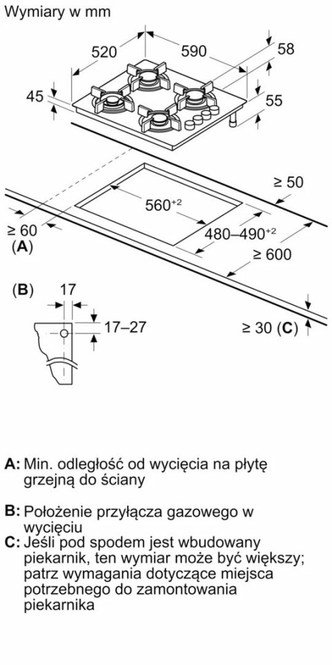 Płyta gazowa BOSCH POP6B6K30