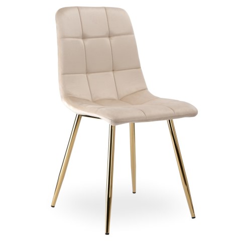 Krzesło welurowe DENVER GOLD VELVET beżowe