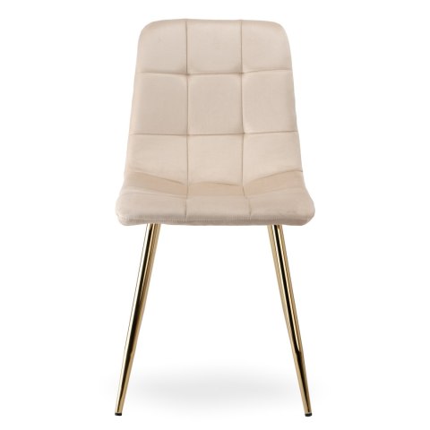 Krzesło welurowe DENVER GOLD VELVET beżowe