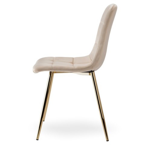 Krzesło welurowe DENVER GOLD VELVET beżowe