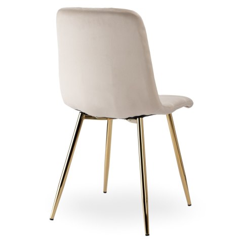 Krzesło welurowe DENVER GOLD VELVET beżowe