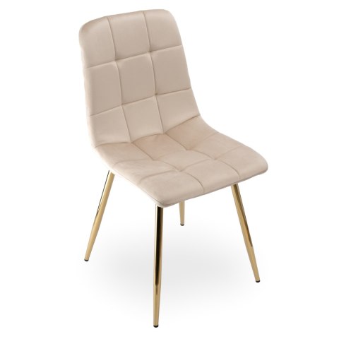 Krzesło welurowe DENVER GOLD VELVET beżowe