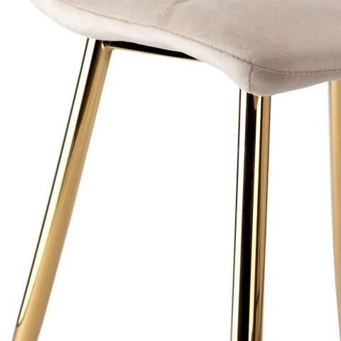 Krzesło welurowe DENVER GOLD VELVET beżowe