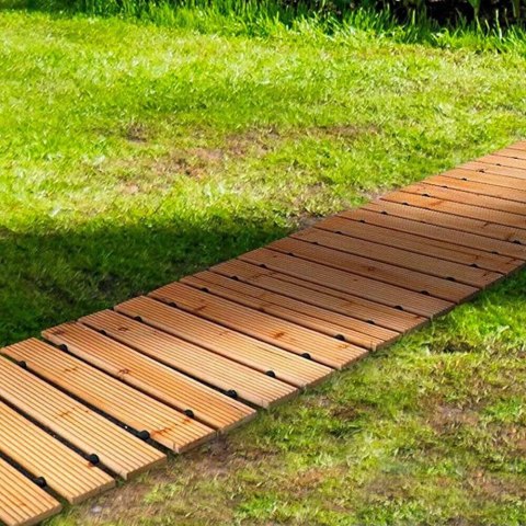 ŚCIEŻKA OGRODOWA Z DRZEWA CEDROWEGO 250CM X 43CM BITUXX ZWIJANA DO OGRODU DRÓŻKA