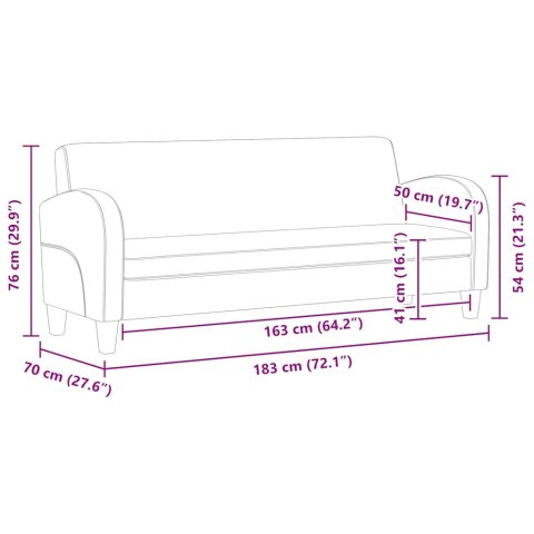 Sofa 3-osobowa, sztuczna skóra, czarna