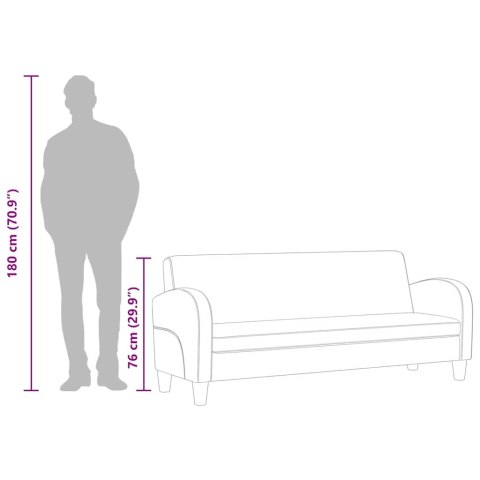 Sofa 3-osobowa, sztuczna skóra, czarna