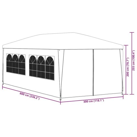 Namiot imprezowy, 3 x 6 m, biały